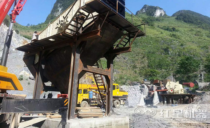 湖北宜昌环保型石灰石生产线安装现场