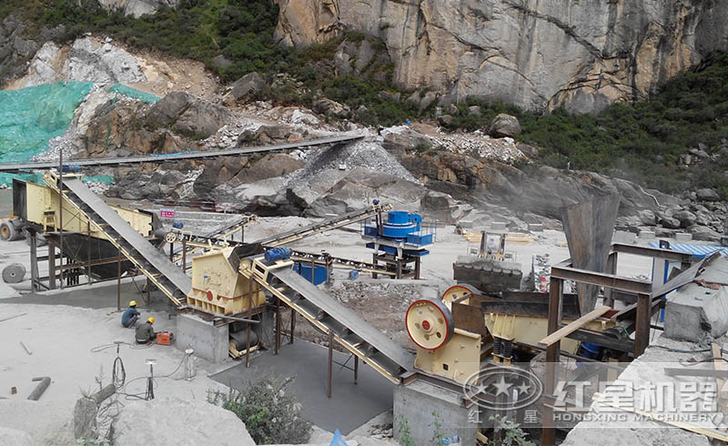湖南用户时产200吨的山石碎石制砂生产线